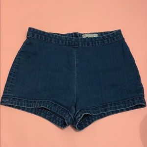 free people high waisted retro denim shorts